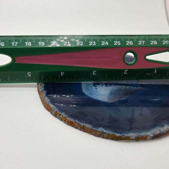 Cobalt Blue Tone Agate Geode Slab Slice Quartz Polished - 5 Inch - Picture 9 of 10
